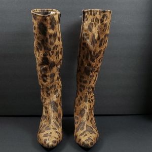 Impo Stretch Leopard Inner ZipTall Naomi Boots 7.5
